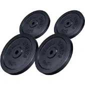 Gorilla Sports Voordeelbundel 30 kg Halterschijven Gietijzer Zwart - 30 mm