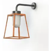 Roger Pradier Lampiok 2 Model 3 Wandlamp Patined Lacquered Copper | Frosted Glass
