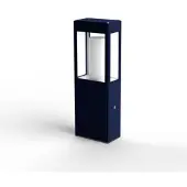 Roger Pradier BRICK² Model 2 Bollard Lamp Steel blue | Clear Glass