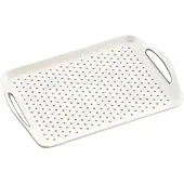 Kesper Dienblad Rechthoekig - Anti-slip Dienblad - Diep dienblad met antislip - Met handvatten - 45.5 x 32 x 4.5 Cm - Kleur: Wit
