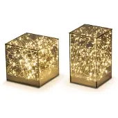 DistinQ LED kubus - sfeerverlichting - spiegelglas met infinity effect – 25 LED - kerstverlichting - lampen 15x15x15cm