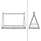 ML-Design Kinderbedframe Tipi | hout grijs 98x208x157 cm bed frames | NADUVI