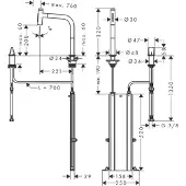 Hansgrohe M71 - 2- gats keukenkraan M7120-H200 met uittrekbare handdouche, sBOX, RVS look 73818800