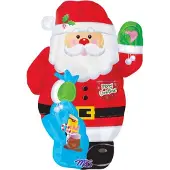Anagram folieballon - kerstman met cadeautjes - 45cm - leeg