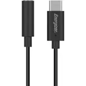 Energizer Audio Adapter 3,5 mm Jack naar USB-C - 11 cm (USB Type C), Adapter voor mobiel apparaat, Zwart