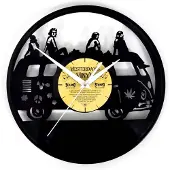 Yesterdays Vinyl Vinyl klok hippie bus – lp wandklok - Met geschenkverpakking