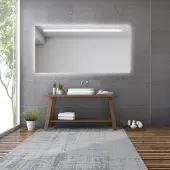 Gliss Design Spiegel Horizontaal Led Standaard Verlichting 90cm En Spiegelverwarming