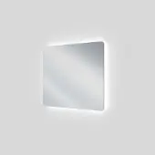 Linie Lux afgeronde hoeken badkamerspiegel 93 x 75 cm met spiegelverlichting