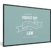 PosterMonkey Fotolijst incl. Poster - Quote - Rechten - Studeren - 90x60 cm - Posterlijst