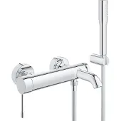 GROHE Essence Badkraan met omstel en koppelingen met douchegarnituur Chroom 25249001