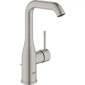 GROHE Essence Wastafelkraan Opbouw - uitloop 12.7cm - L-size - hoge draaibare uitloop - waste - supersteel 24174DC1