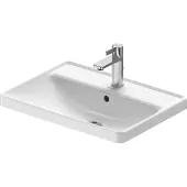Duravit Wastafel d-neo inbouw met overloop kraanvlak 1 kraangat 60 cm hoogglans wit