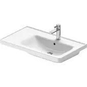 Duravit Wastafel D-Neo Rand Overloop Kraanvlak 1 Kraangat 80 cm Hoogglans Wit Wasbak Rechts