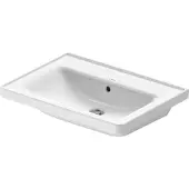 Duravit Wastafel d-neo met rand overloop kraanvlak zonder kraangat 65 cm hoogglans wit