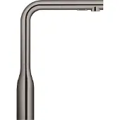 GROHE essence 1-gats keukenkraan met hoge l-uitloop en uittrekbare handdouche 34,8 cm, hard graphite