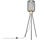 QAZQA Design vloerlamp zwart met goud - Mayelle