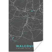 PosterMonkey Poster Stadskaart – Grijs - Kaart – Walcourt – België – Plattegrond - 20x30 cm