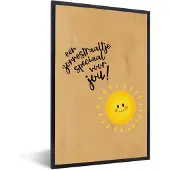 PosterMonkey Fotolijst incl. Poster - Beterschap - Quote - Zon - 20x30 cm - Posterlijst