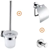 Guido Gusto Toilet accessoires set chroom rond