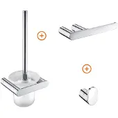 Guido Gusto Toilet accessoires set chroom ovaal