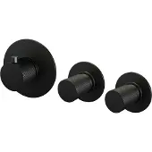 Brauer Black Carving inbouwthermostaat en 2 stopkranen met in- en afbouwdelen mat zwart