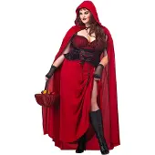 California Costumes Gothic Roodkapje kostuum voor vrouwen - Grote Maten