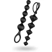 Satisfyer Love Beads - anale kralen set - siliconen - zwart