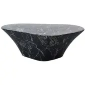 Pols Potten Coffee Table Oval Marble Look Black
