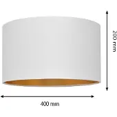 Helam Lampenkap Alba, Ø 40 cm, E27, wit/goud Alba, wit / opaal, Woon-/ Eetkamer, Textiel / Stof / Zijde