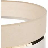 Helam Lampenkap Helen E27 Ø35/hoogte20cm ecru/goud, crème / amber, Woon-/ Eetkamer, Textiel / Stof / Zijde