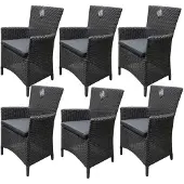 AVH-Collectie 6 stuks Capri dining tuinstoel antraciet