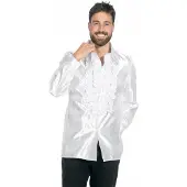 Coppens Ruche blouse satijn Wit - Satijn - Retro kleding | Maat 54 |