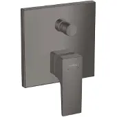 Hansgrohe Metropol ééngreeps badmengkraan afbouwdeel met rechte greep en zekerheidscombinatie, Brushed Black Chrome