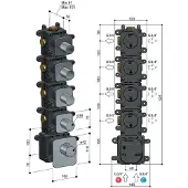 Hotbath Thermostaat gal high flow met 4 stopkranen chroom