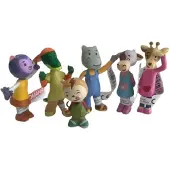 Comansi Misha dieren Speelset - krokodil, neushoorn, hert, koe enz. - 6,5cm - kunststof