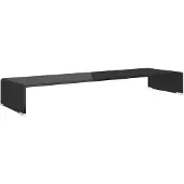 vidaXL TV-tafel/beeldschermverhoger, glas, zwart, 100x30x13 cm