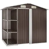 vidaXL Tuinschuur met rek 205x130x183 cm ijzer bruin
