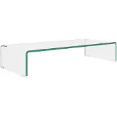 vidaXL TV-tafel/beeldschermverhoger, glas, transparant, 70x30x13 cm