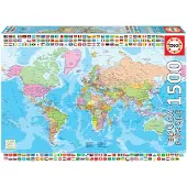 Educa Puzzel 1500 stukken Political Worldmap 18500