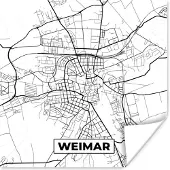 PosterMonkey Poster Plattegrond - Weimar - Kaart - Stadskaart - 75x75 cm