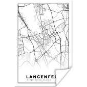 PosterMonkey Poster Langenfeld - Plattegrond - Stadskaart - Kaart - 60x90 cm