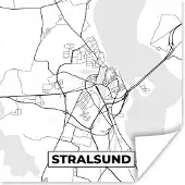 PosterMonkey Poster Stralsund - Stadskaart - Plattegrond - Kaart - 50x50 cm