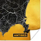 PosterMonkey Poster Frankrijk – Plattegrond – Kaart – Antibes – Stadskaart - 50x50 cm