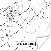PosterMonkey Poster Plattegrond - Stolberg - Kaart - Stadskaart - 30x30 cm
