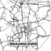 PosterMonkey Poster Braunschweig - Stadskaart - Kaart - Plattegrond - 75x75 cm