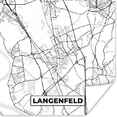 PosterMonkey Poster Langenfeld - Plattegrond - Stadskaart - Kaart - 30x30 cm