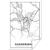 PosterMonkey Poster Stadskaart - Gummersbach - Plattegrond - Kaart - 60x90 cm
