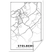 PosterMonkey Poster Stolberg - Plattegrond - Kaart - Stadskaart - 60x90 cm