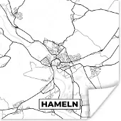 PosterMonkey Poster Plattegrond - Hameln - Kaart - Stadskaart - 30x30 cm