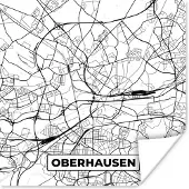 PosterMonkey Poster Oberhausen - Plattegrond - Kaart - Stadskaart - 50x50 cm